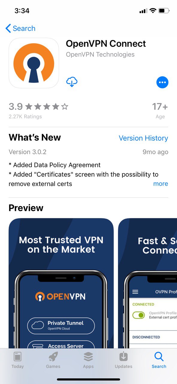 OpenVPN آیفون
