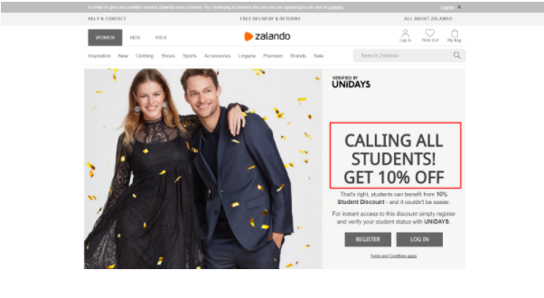  استراتژی کوپن Zalando حول تقویم و اتفاقات ویژه 