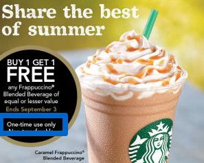  Starbucks در بازخریدها محدود است [19659027] </h4>
<ul>
<li><strong> کوپن می تواند تعداد نامحدودی قابل بازپرداخت </strong></li>
</ul>
<figure class=