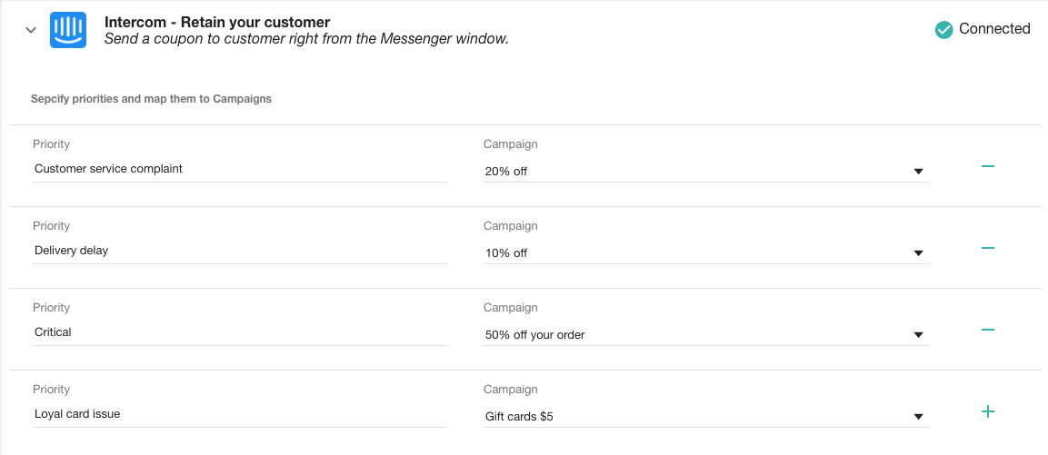  اتصال Voucherify و Intercom 