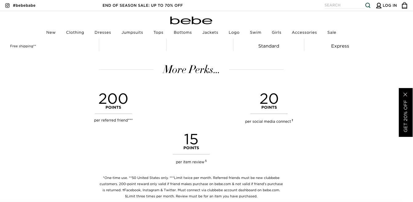  برنامه Bebe Rewards 