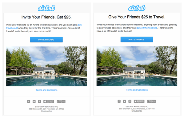 Airbnb دعوت نامه های ارجاع مختلف را آزمایش می کند