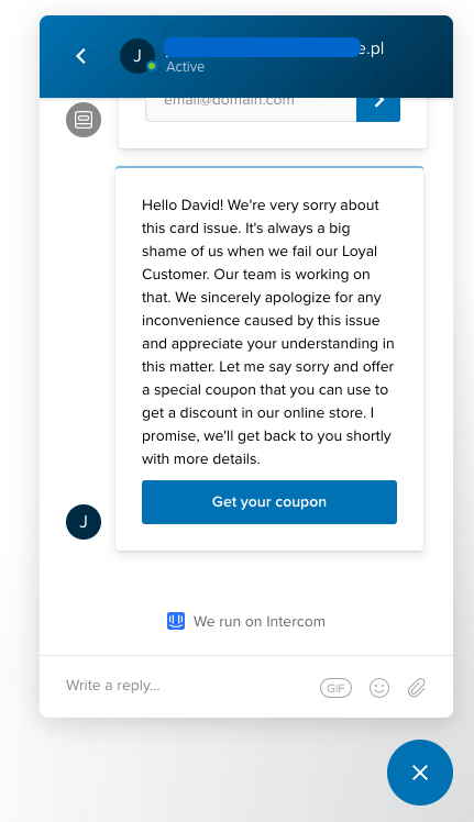  کوپن های متأسفیم از اینترکام برای حفظ مشتریان 
