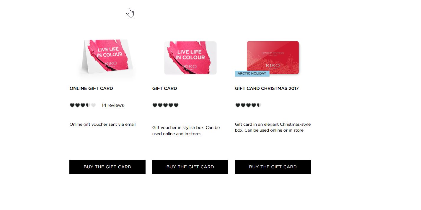  کارتهای هدیه Kiko 
