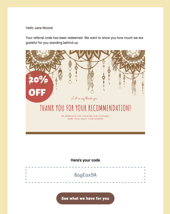  همیشه از مشتریانی که در برنامه برنامه ارجاع شما شرکت می کنند تشکر می کنیم. 