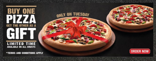  - یکی را خریداری کنید و توسط PizzaHut یکی را آزاد کنید. مثال ارتقاء فروش 6th 